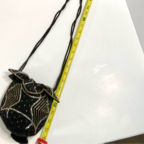 Spring Sale🌼 Art Deco tasseled beaded petal opening drawstring party bag - Picture 5 of 9